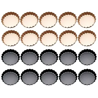 20 Stück Tarteformen Mit Herausnehmbarem Boden 4 Zoll Rund Antihaft