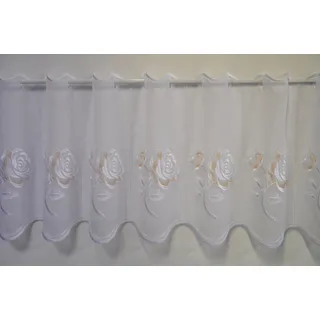 Stickereien Plauen Scheibengardine »Rosentraum« Stangendurchzug 1 Stk. tlg., weiß