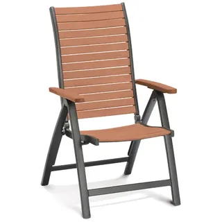 Garten Liegestuhl Flamingo klappbar, 6-fach verstellbar, ergonomisch geformt, 61,9 cm breit