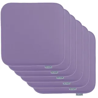 Brandsseller 6er Set Sitzkissen aus Filz 35x35x2 cm – Robuste Stuhlauflagen für innen und außen, eckiges Sitzpolster, strapazierfähiges Kissen für Stühle - Lila