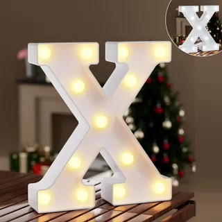 LED Buchstaben Lichter Alphabet,Led Leuchtbuchstabe mit Warmes & Kaltes Weiß,LED Brief Beleuchtung Buchstaben Nacht Lichter Dekoration für Geburtstagsfeier, Hochzeit, Kinderzimmer, Buchstaben X
