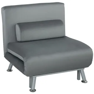 Homcom Schlafsessel 3 in 1 Polyester 70 x 75 x 75 cm Grau mit Kissen