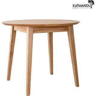 Orbetello Esstisch rund 90 cm aus massiver Eiche - Minimalistisches Design & geölte Oberfläche - Naturbelassen