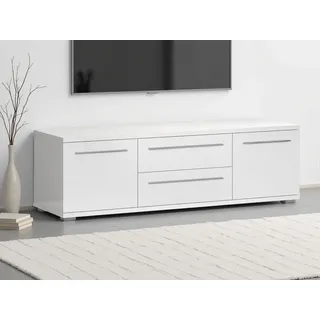 OTTO home Piano TV-Kommode 165 cm Weiß Hochglanz Holzwerkstoff