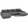 Ecksofa Big Sofa Eckcouch mit Schlaffunktion Dhaka U, Form Couch Sofagarnitur - Grau