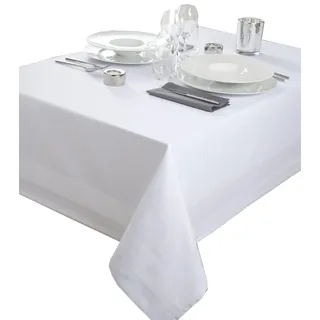CALITEX Tischdecke, Satin, Weiß, quadratisch, 100 x 100 cm
