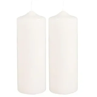 Rayher 3140596 Stumpenkerze, creme, rund, Länge 20 cm, 7 cm ø,100% Paraffin, RAL-Gütezeichen, Rundkerze, Taufkerze, Kommunionkerze, Kerzenrohling zum Verzieren und Basteln (Packung mit 2)