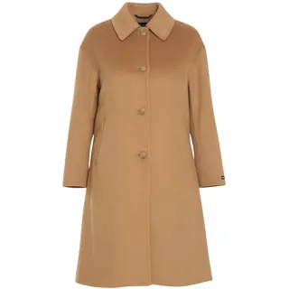 Wollmantel RICANO "Mantel Amalia", Damen, Gr. XL, braun (cognac), Obermaterial: 50% Wolle WO. 50% Polyester PES., weit, Rundhals, Mäntel Wollmantel
