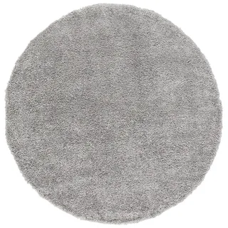 Pergamon Hochflor Langflor Teppich Aloha Rund , Grau , Textil , Rund , 150x150 cm , Teppiche und Böden, Teppiche, Hochflorteppiche & Shaggys