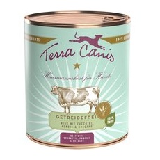 6x800g Terra Canis Hrană umedă câini - Vită cu zucchini, dovleac & oregano, fără cereale