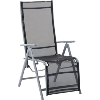Garden Pleasure ARIOLA Relaxsessel 56 x 81 x 112 cm grau/schwarz klappbar