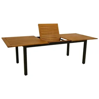DEGAMO Ausziehtisch SARONNO 180/240x100cm, Aluminium anthrazit + Akazie geölt, FSC®-zertifiziert