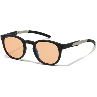 Horus X • Runde Blaulichtbrille | Computerbrille für Bildschirme: Anti-Müdigkeit & Augenentspannung | Für Männer und Frauen | Revo Amber