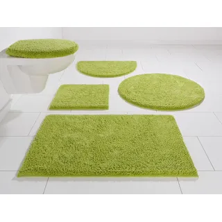 my home Badematte »Maren, Badvorleger, Badezimmer Teppich« Höhe 15 mm rutschhemmend beschichtet fußbodenheizungsgeeignet Bio-Baumwolle, Badteppich, Badematten auch als 3 teiliges Set, grün