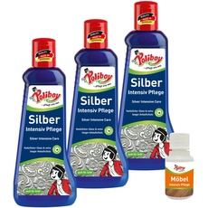 POLIBOY Silber Intensiv Pflege - Sanftes Poliermittel für Silberschmuck - 3x 200 ml - Mit Produkt-Probe - Made in Germany
