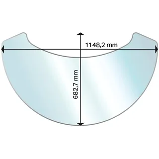 ADURO Glasbodenplatte Ellipse 114,8 x 68,3 cm