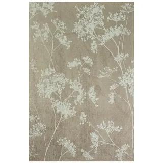 Teppich Parchment Lola&Moi 240/340 cm , Silberfarben , Textil , Floral, Baum/Pflanze/Natur , Rechteckig , 240x340 cm , Oeko-Tex® Standard 100 , in verschiedenen Größen erhältlich, rutschfeste Unterfläche, für Fußbodenheizung geeignet , Teppiche und Böden, Teppiche