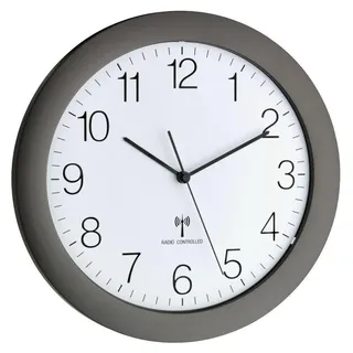 TFA Funk-Wanduhr 30,2 cm 60.3512 grau/schwarz/weiß