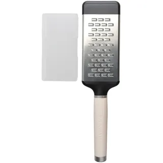 KitchenAid Käsereibe, 2-seitige Reibe aus geätztem Edelstahl mit mittelfeinen Reibelöchern – Almond Creme