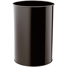 Bild Papierkorb Metall rund, 30 Liter, schwarz,