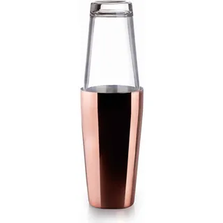 Lacor - 62286 - Cocktailshaker aus Edelstahl für professionelle Cocktails, 2 Gläser, Borosilikatglas, Fassungsvermögen 800 ml + 500 ml, wasserdichter Verschluss, Ø 8 x 16 cm, Kupfer