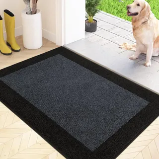 FCSDETAIL Schmutzfangmatte Innen 60 x 90 cm, rutschfeste Fußmatte, waschbar Sauberlaufmatte, absorbierend Fussmatte für Hund, Eingang, Haustür