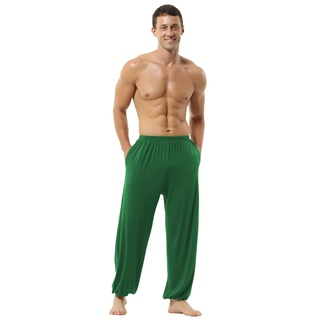 Hoerev Männer Frauen super weiche Yogahosen Hose Tai und Lounge Cosplay Aladdin Hosen,Green,XXXL