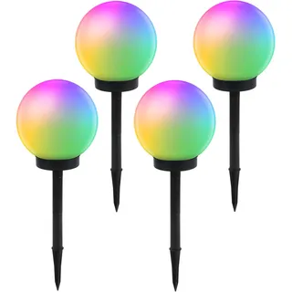 4x Garten LED Solar Kugel Lampe 30cm RGB IP44
