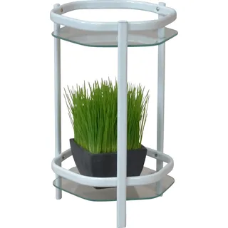 HOFMANN LIVING AND MORE Beistelltisch mit 2 Sicherheitsglasplatten, weiß