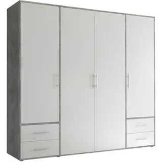 SchlafKONTOR Drehtürenschrank Valencia 206 x 195 x 60 cm Weiß