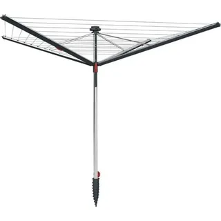 Vileda Sun-Rise Premium, Wäscheständer, Aluminium, Aluminium, Schwarz, Rot, 50 m, 50 kg, Flur - Silber, Schwarz, Rot