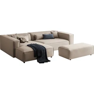 LeGer Home by Lena Gercke Ecksofa PIARA XXL Cord 2-Sitzer Beige
