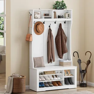 YITAHOME Garderobenschrank 100 x 35 x 180,5 cm Weiß