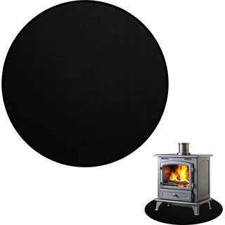 Feuerfeste Unterlage 100 cm runde Matte - Grillteppich - Glasfaser - Aluminiumfolie - Feuerstelle Pad für Gras - Boden - Patio - Camping