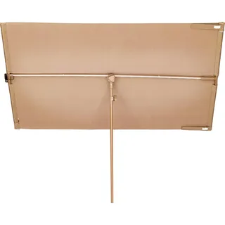 Blumfeldt Sonnenschirm für Balkon Rechteckig, Sonnenschirm mit LED Beleuchtung, Wasserdicht & UV-Schutz, Balkon Sonnenschirm für Terrasse & Garten, Höhenverstellbarer Balkon Schirm Sonnenschutz - Taupe