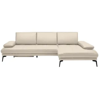 Celina Home Ecksofa , Beige , Leder , Echtleder , Rindleder, Spaltleder , L-Form, Ottomane links , 273x187 cm , Made in Eu , Fußauswahl, Lederauswahl, Stoffauswahl, seitenverkehrt erhältlich, Hocker erhältlich, Rücken echt , Wohnzimmer, Sofas & Couches, Wohnlandschaften, Ecksofas