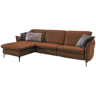 Livetastic Ecksofa , Cognac , Textil , Ottomane links, L-Form , 233x179 cm , Made in Eu , Hocker erhältlich, motorische Relaxfunktion, Armteil links, Armteil rechts , Wohnzimmer, Sofas & Couches, Wohnlandschaften, Ecksofas
