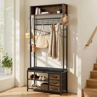 Vevor Garderobenständer 80 x 30 x 180 cm Schwarz