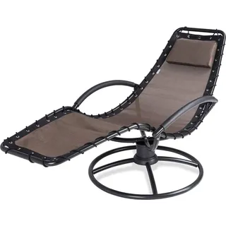 CASARIA® Gartenliege Liegestuhl Wetterfest Wellness Relaxliege mit Armlehne Kissen Ergonomisch 120kg Belastbar Garten Wohnzimmer Schaukel Stuhl Braun - Braun