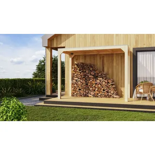 Leimholz Pavillon Holz Gartenpavillon Gartenlaube Cubus Pavillon halb naturbelassen 320x160x239 cm - Naturbelassen