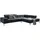 Eckcouch Polyester 2-Sitzer Schwarz