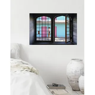 queence Wandsticker »Model« Wandsticker, Wandbild, selbstklebend, 3D, Fenster, rosa