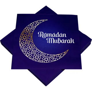 heku Ramadan Mubarak Servietten, 3-lagig, 33x33cm, 20er-Pack I Saugstark und praktisch verpackt I Festliches Design I Geeignet fürs Ramadan Fest