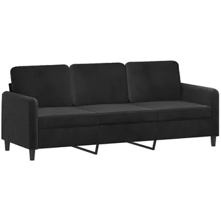 vidaXL 3-Sitzer-Sofa Schwarz 180 cm Samt