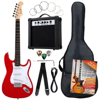 Rocktile Banger's Pack E-Gitarren Set, 8-teilig Red,