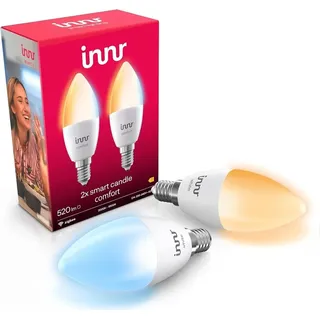 Innr Zigbee E14, funktioniert mit Alexa und Hue* (Bridge erforderlich), Warmweiß bis Kaltweiß, Glühbirne E14 Dimmbar, Smart Home Lampe, 2 Stück