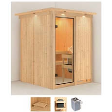 Bild Sauna »Norma«, (Set), 9 KW-Ofen mit integrierter Steuerung beige