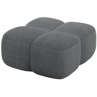 altdecor Pouf Miko-Puf Cord 90 x 45 x 90 cm Dunkelgrau