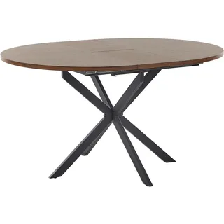 Beliani Ausziehtisch 110 x 75 x 140 cm Dunkelbraun/Schwarz