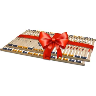 MULTIRA 2er Set Lattenrost 7-Zonen 28 Leisten Härtegrad verstellbar 90 x 200 cm